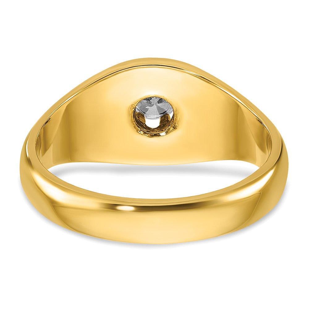 14k Yellow Gold Men's 1/4 carat Diamond Complete Ring