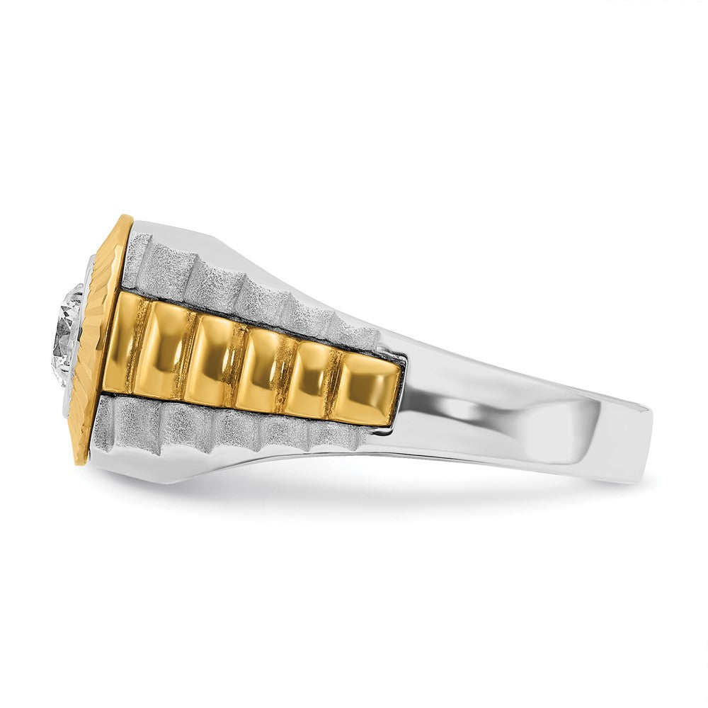 14k Two-tone Gold Men's 3/8 carat Diamond Complete Ring