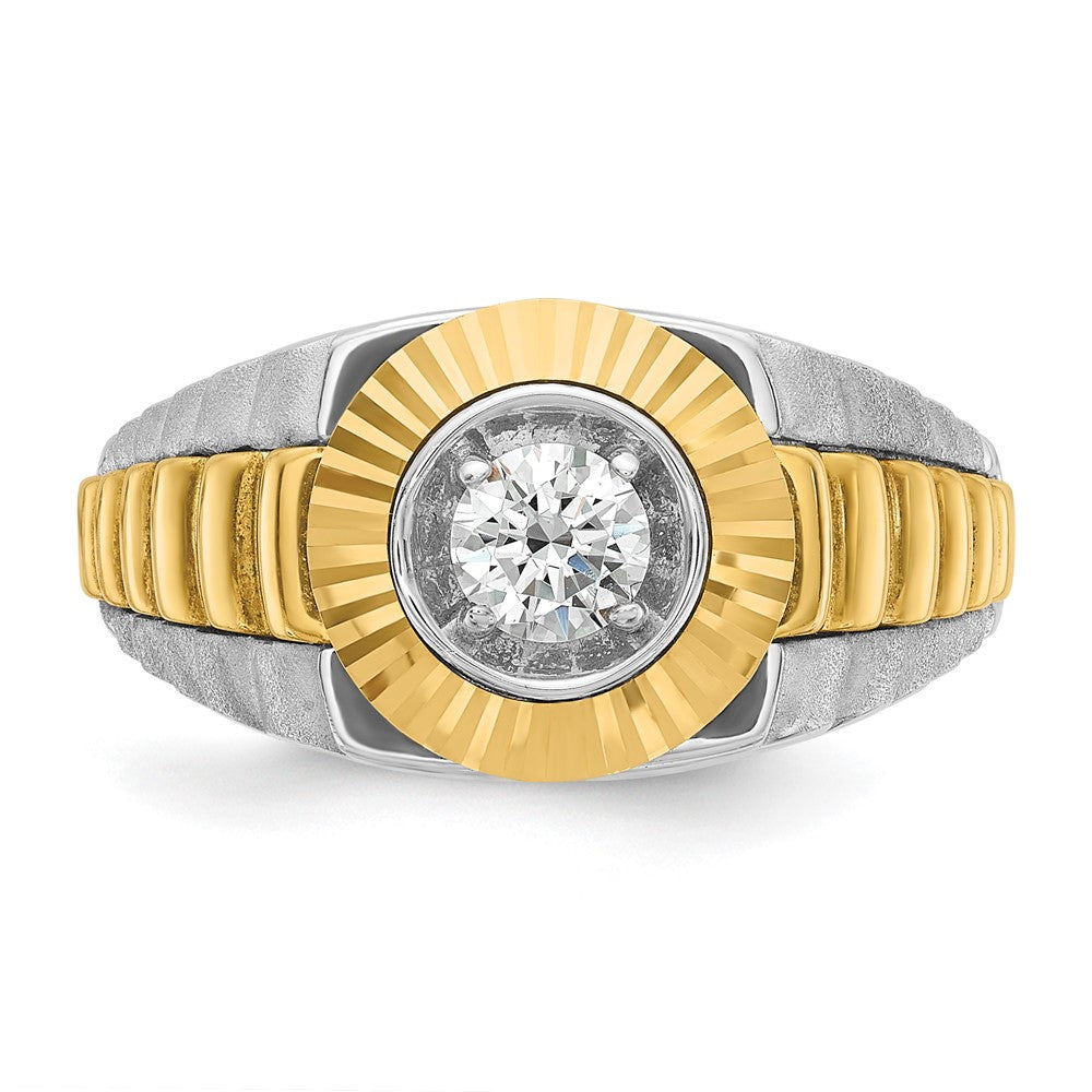 14k Two-tone Gold Men's 3/8 carat Diamond Complete Ring