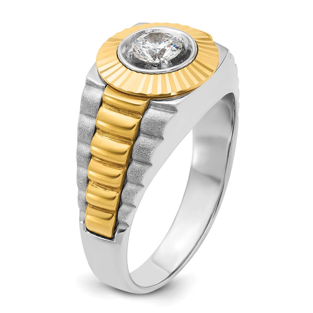 14k Two-tone Gold Men's 3/8 carat Diamond Complete Ring