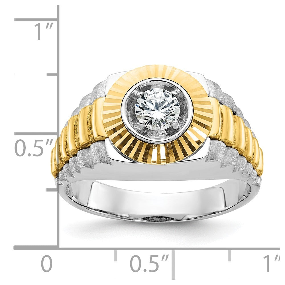 14k Two-tone Gold Men's 3/8 carat Diamond Complete Ring