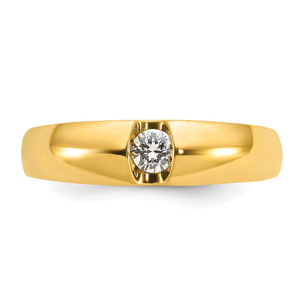 14k Yellow Gold Men's 1/5 carat Diamond Complete Ring