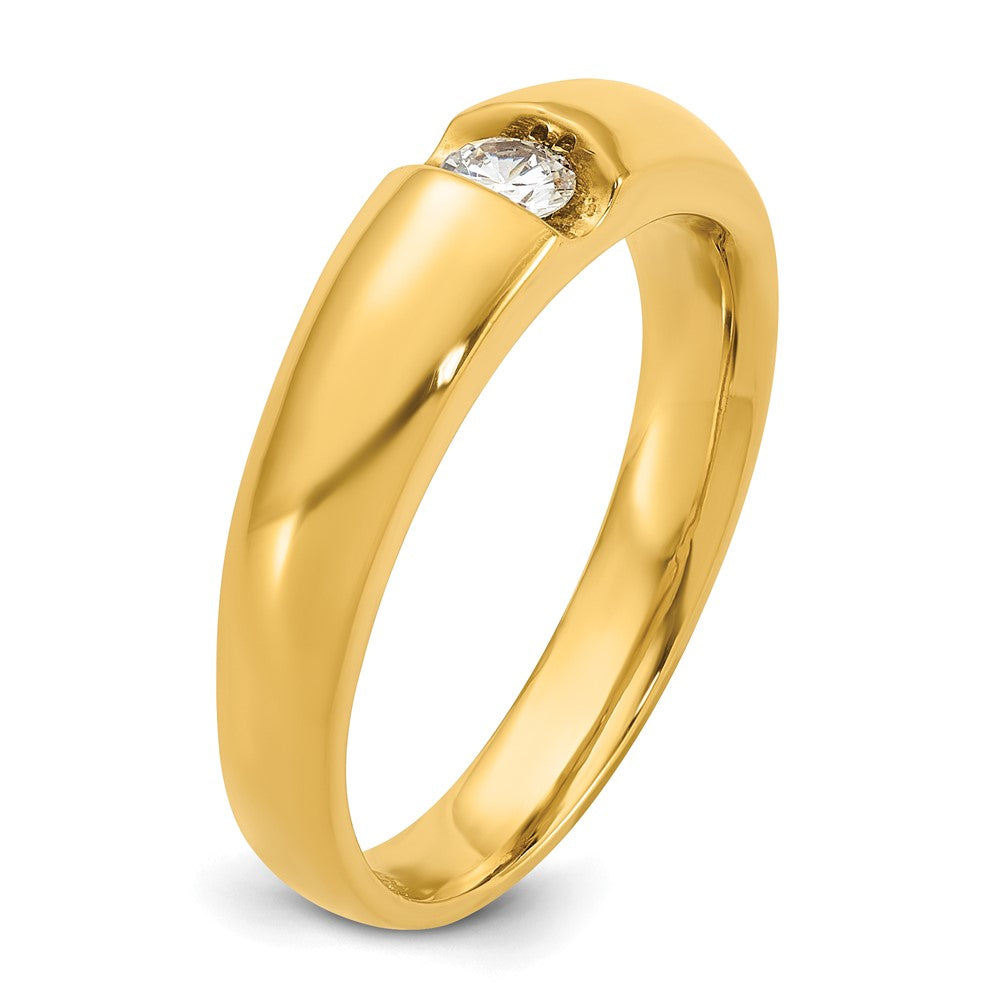 14k Yellow Gold Men's 1/5 carat Diamond Complete Ring