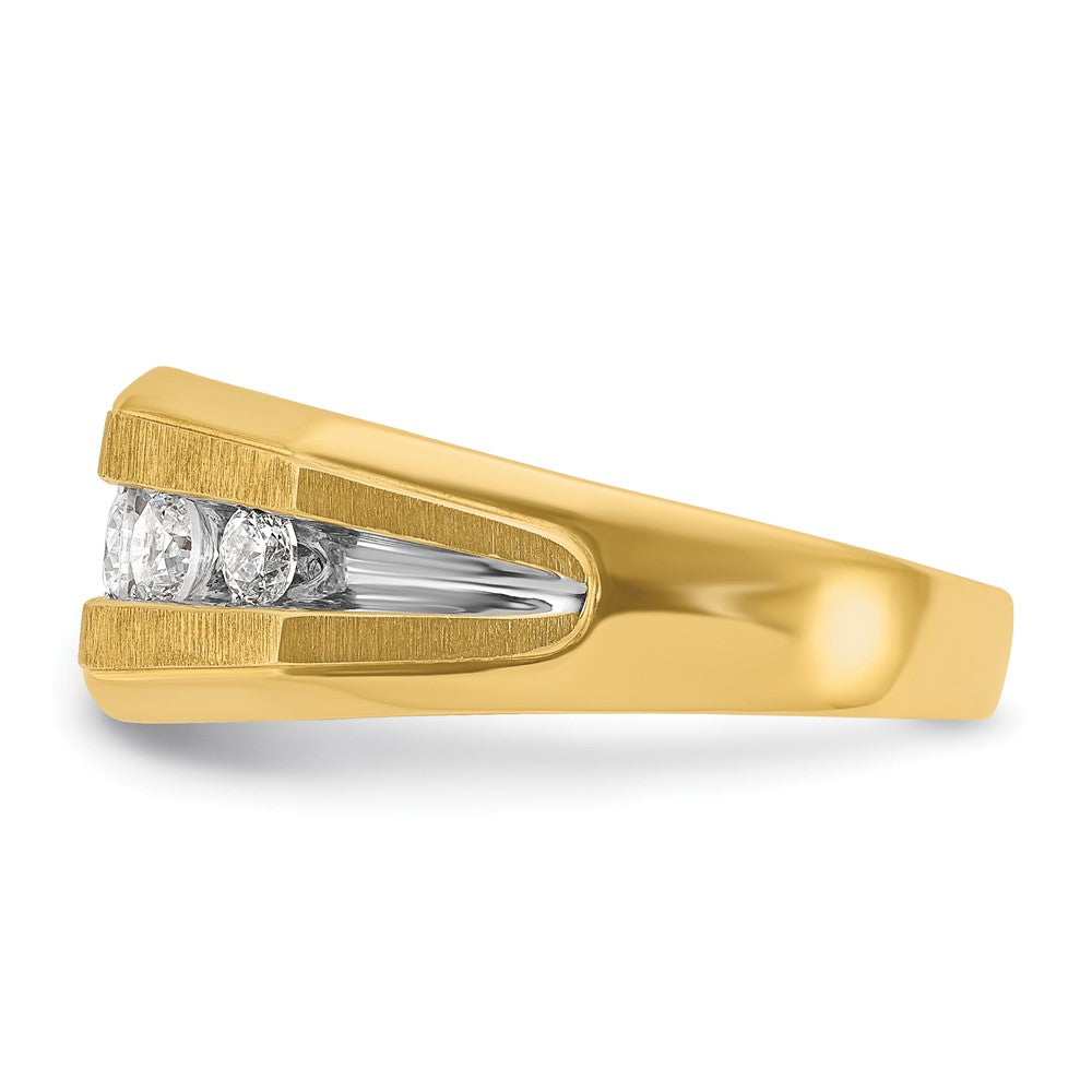 14k Yellow & Rhodium Gold with Rhodium Men's 1/2 carat Diamond Complete Ring