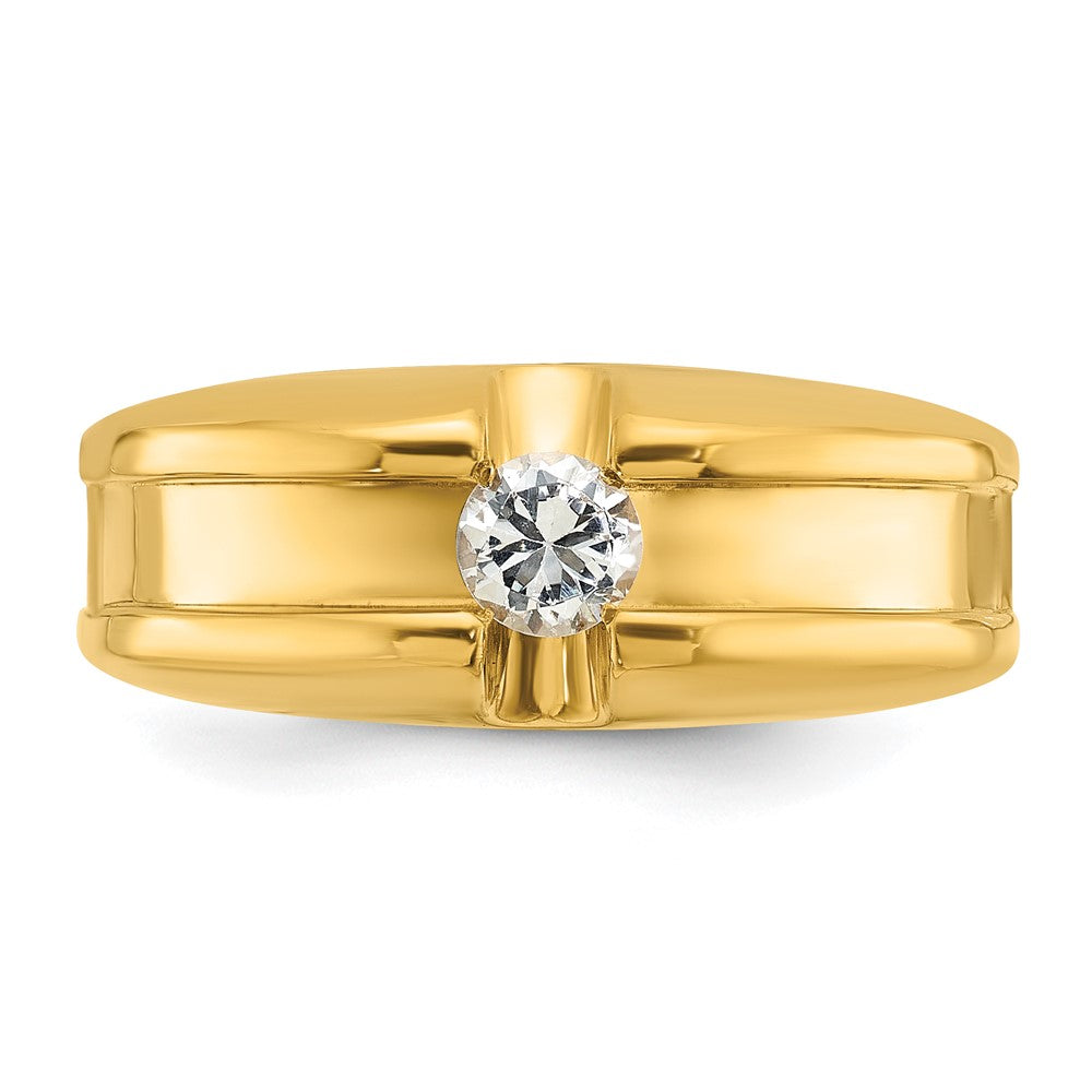 14k Yellow Gold Men's 1/3 carat Diamond Complete Ring