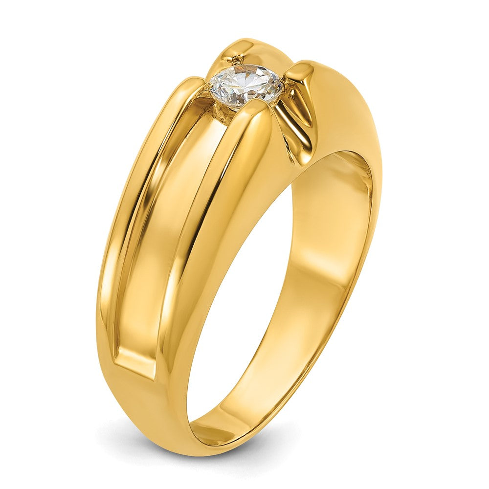 14k Yellow Gold Men's 1/3 carat Diamond Complete Ring