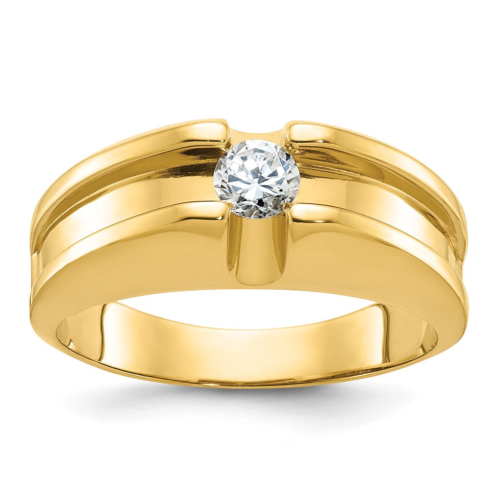 14k Yellow Gold Men's 1/3 carat Diamond Complete Ring