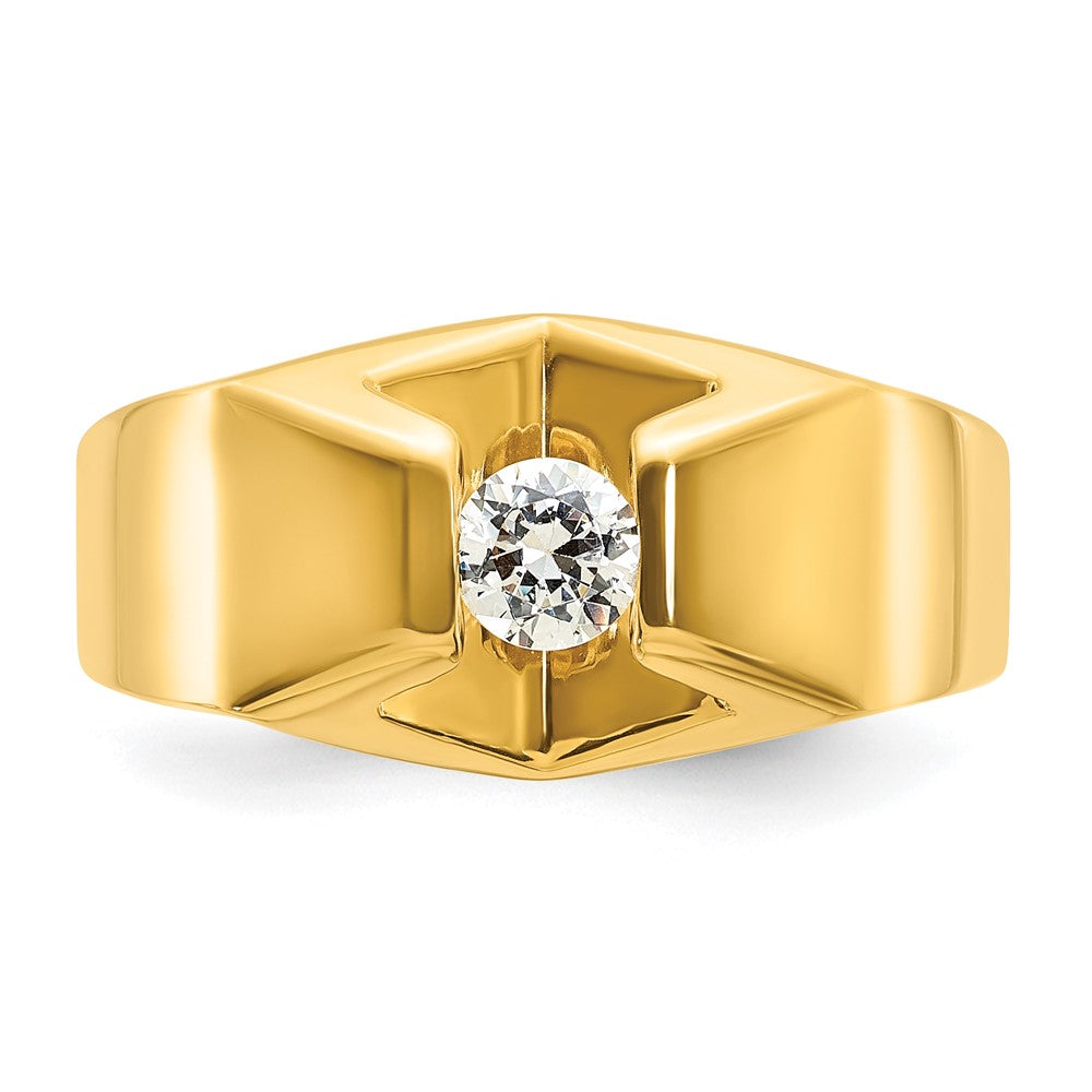 14k Yellow Gold Men's 1/3 carat Diamond Complete Ring