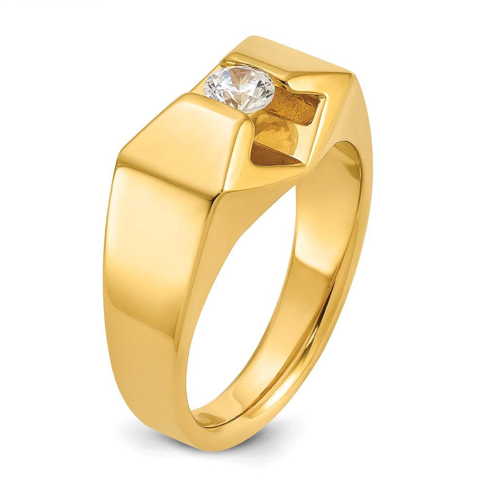 14k Yellow Gold Men's 1/3 carat Diamond Complete Ring