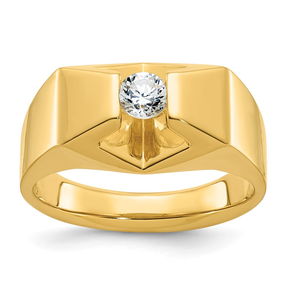 14k Yellow Gold Men's 1/3 carat Diamond Complete Ring