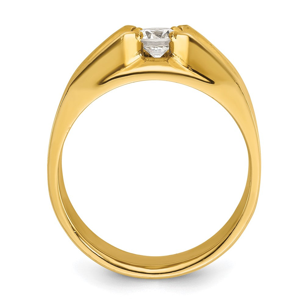 14k Yellow Gold Men's 1/2 carat Diamond Complete Ring