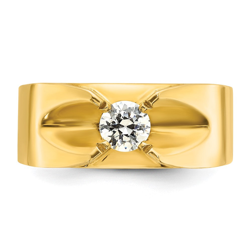 14k Yellow Gold Men's 1/2 carat Diamond Complete Ring