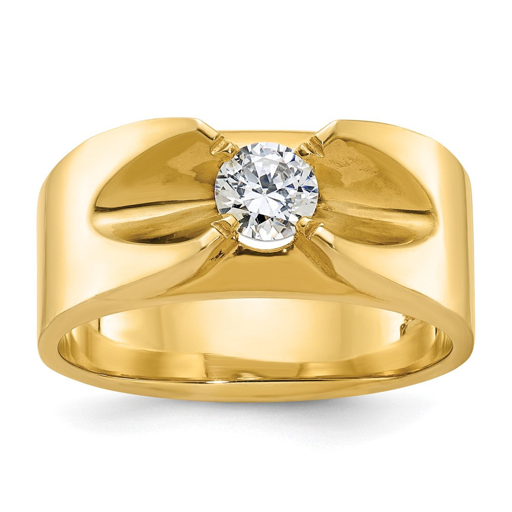 14k Yellow Gold Men's 1/2 carat Diamond Complete Ring