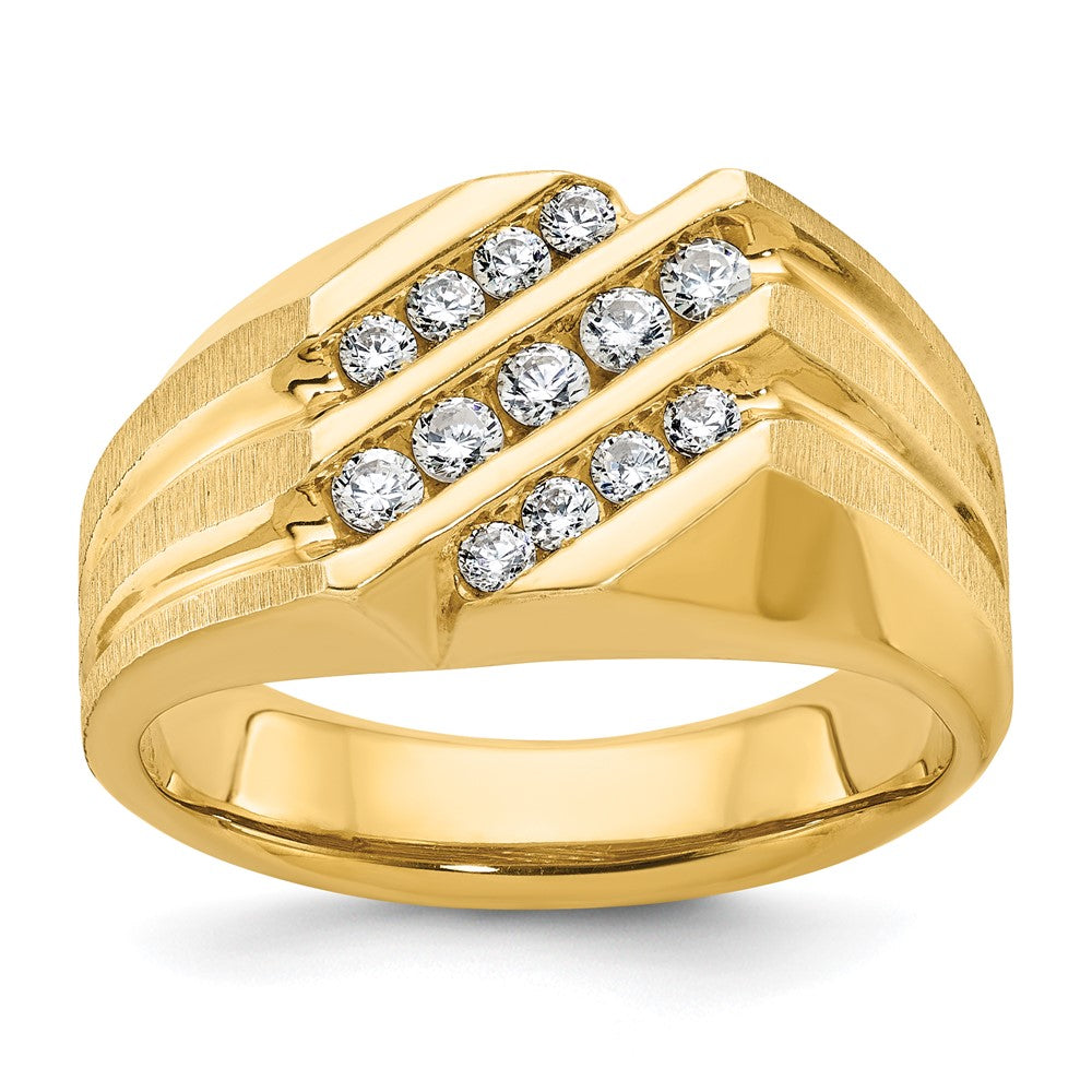 14k Yellow Gold Men's 1/2 carat Diamond Complete Ring