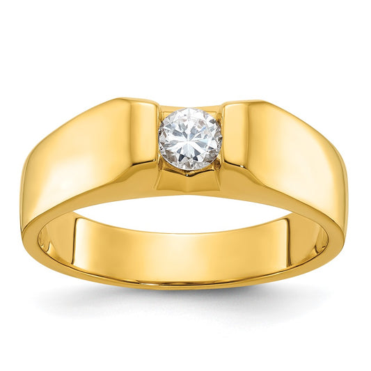 14k Yellow Gold Men's 1/3 carat Diamond Complete Ring