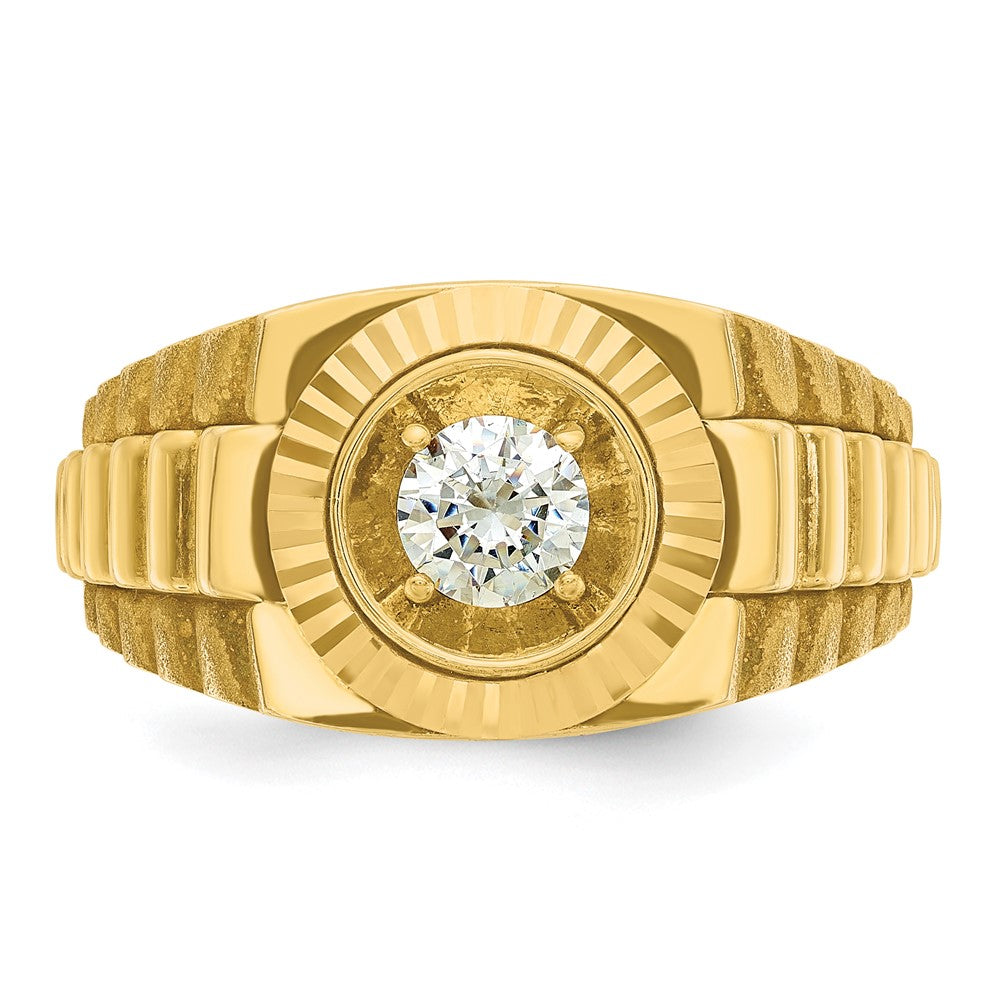 14k Yellow Gold Men's 1/2 carat Diamond Complete Ring