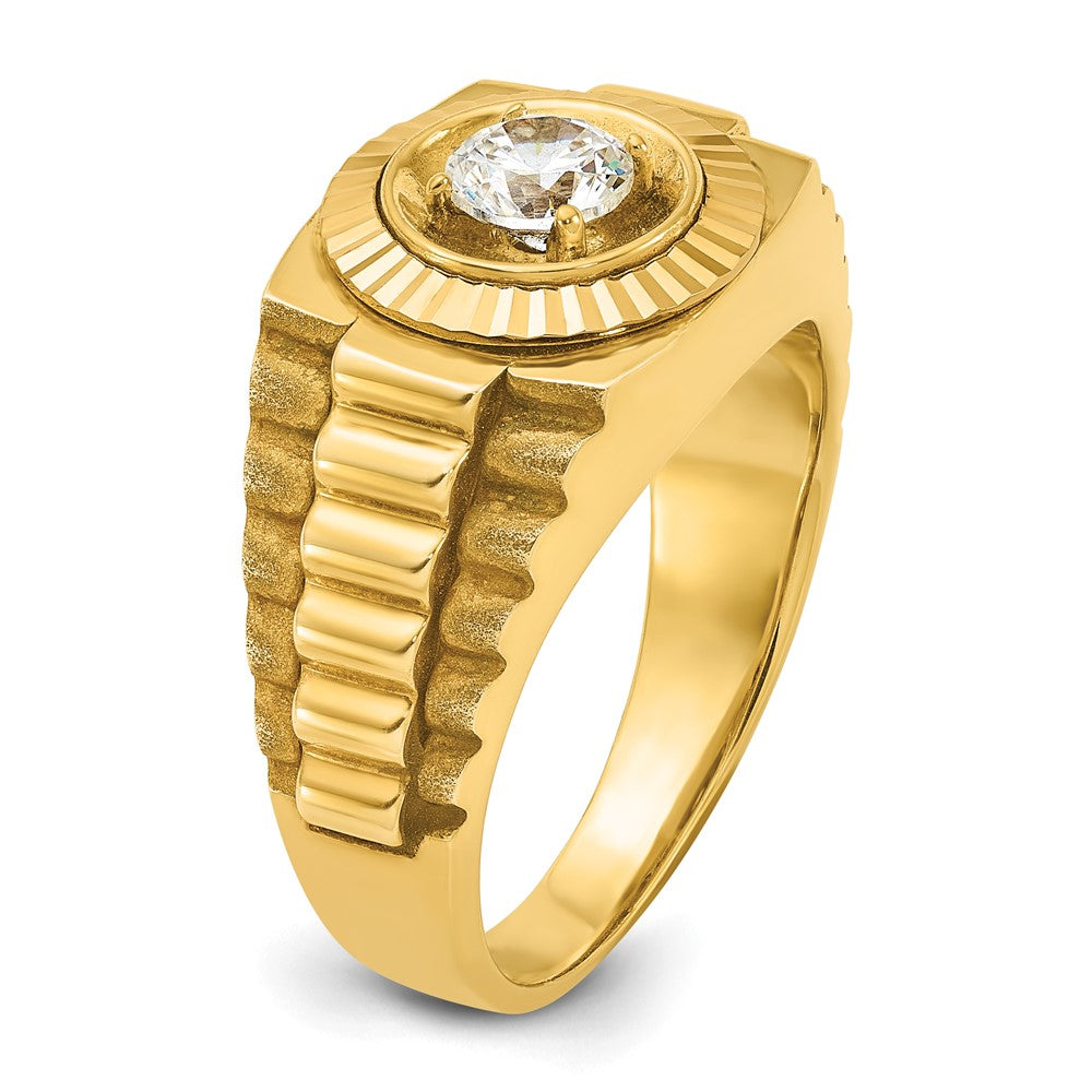 14k Yellow Gold Men's 1/2 carat Diamond Complete Ring