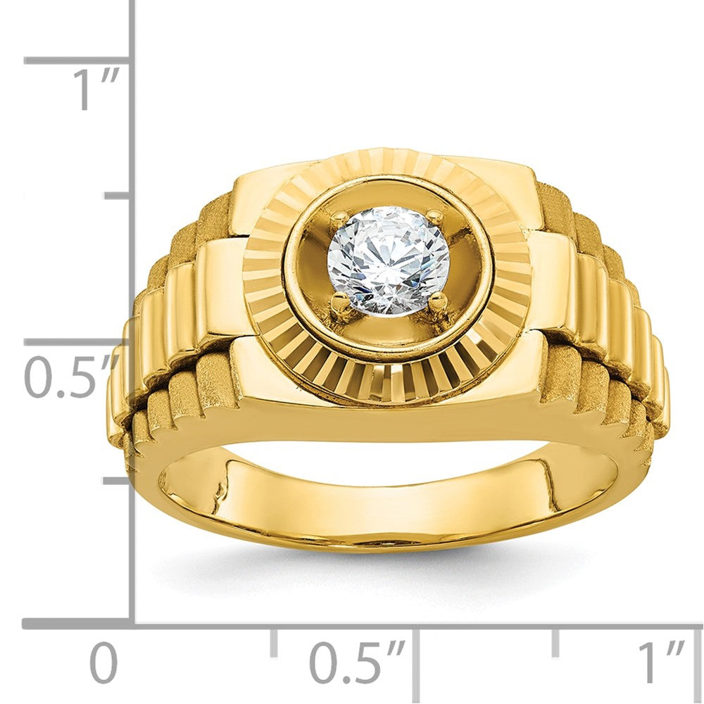 14k Yellow Gold Men's 1/2 carat Diamond Complete Ring