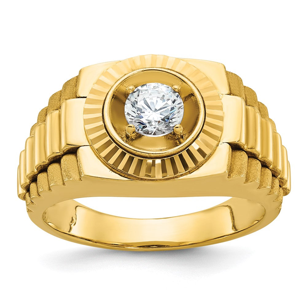 14k Yellow Gold Men's 1/2 carat Diamond Complete Ring