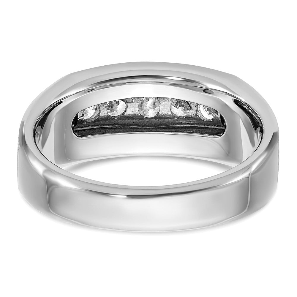 14k White Gold Men's Satin Finish 1/2 carat Diamond Complete Ring