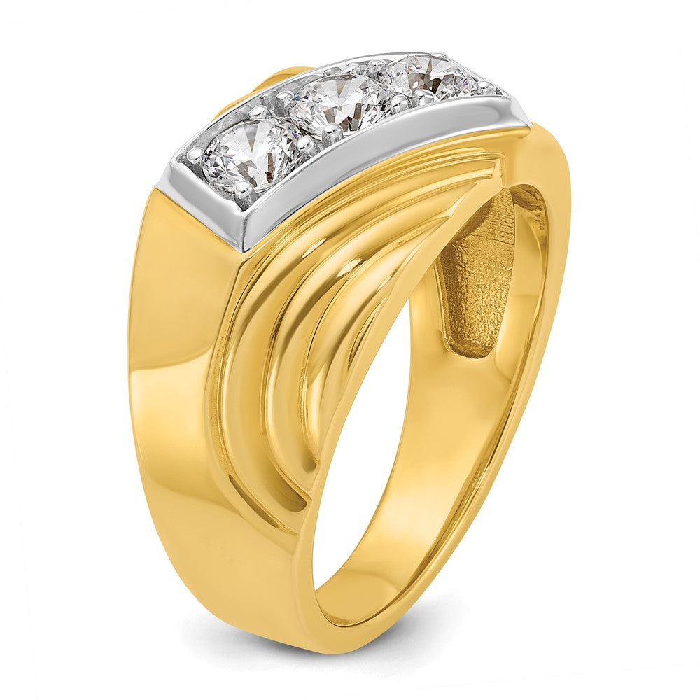 14k Yellow & Rhodium Gold with White Rhodium Men's 1 carat Diamond Complete Ring