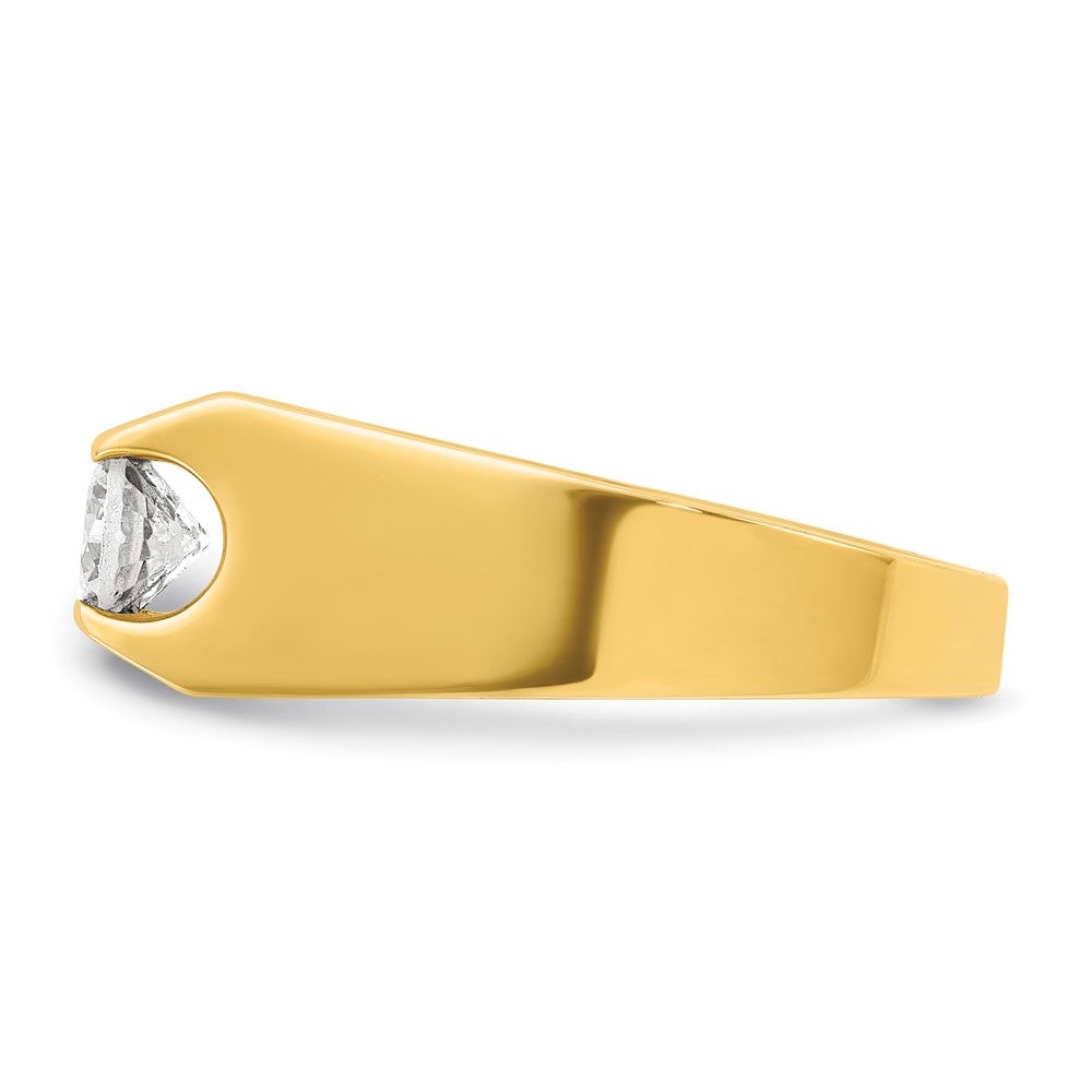 14k Yellow Gold Men's 1 carat Diamond Complete Ring