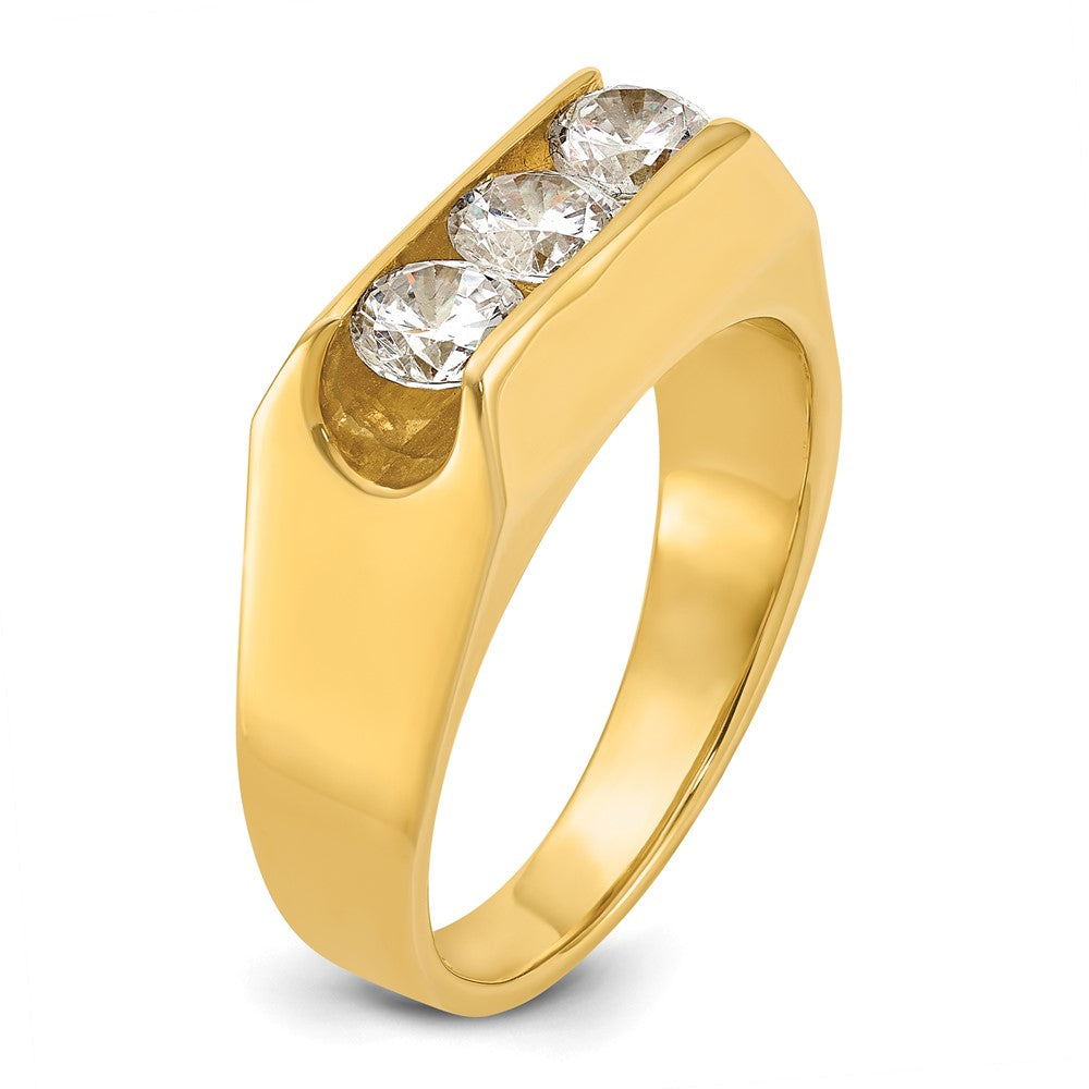 14k Yellow Gold Men's 1 carat Diamond Complete Ring