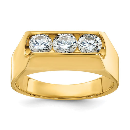 14k Yellow Gold Men's 1 carat Diamond Complete Ring