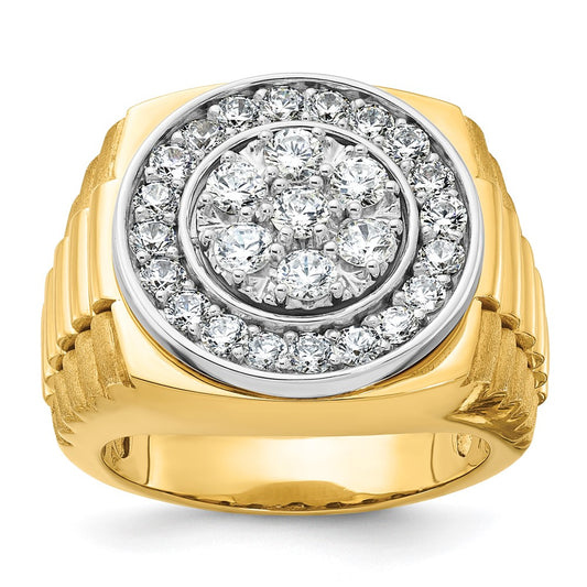 14k Two-tone Gold Men's 2 carat Diamond Complete Ring