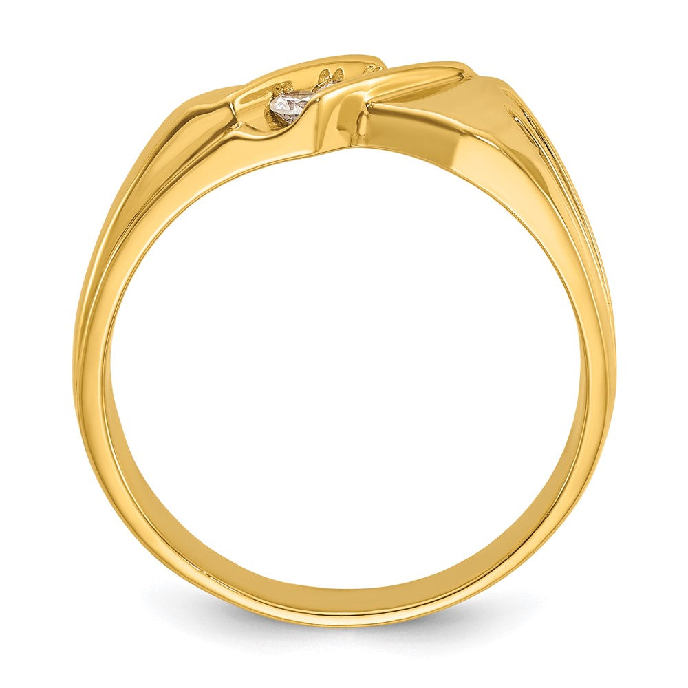 14k Yellow Gold Men's 1/5 carat Diamond Complete Ring