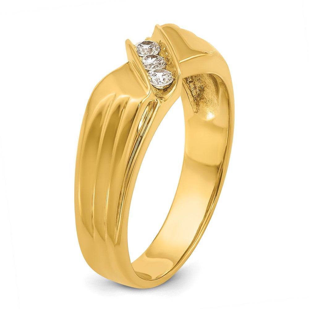 14k Yellow Gold Men's 1/5 carat Diamond Complete Ring