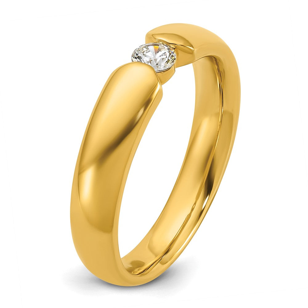 14k Yellow Gold Men's 1/4 carat Diamond Complete Ring