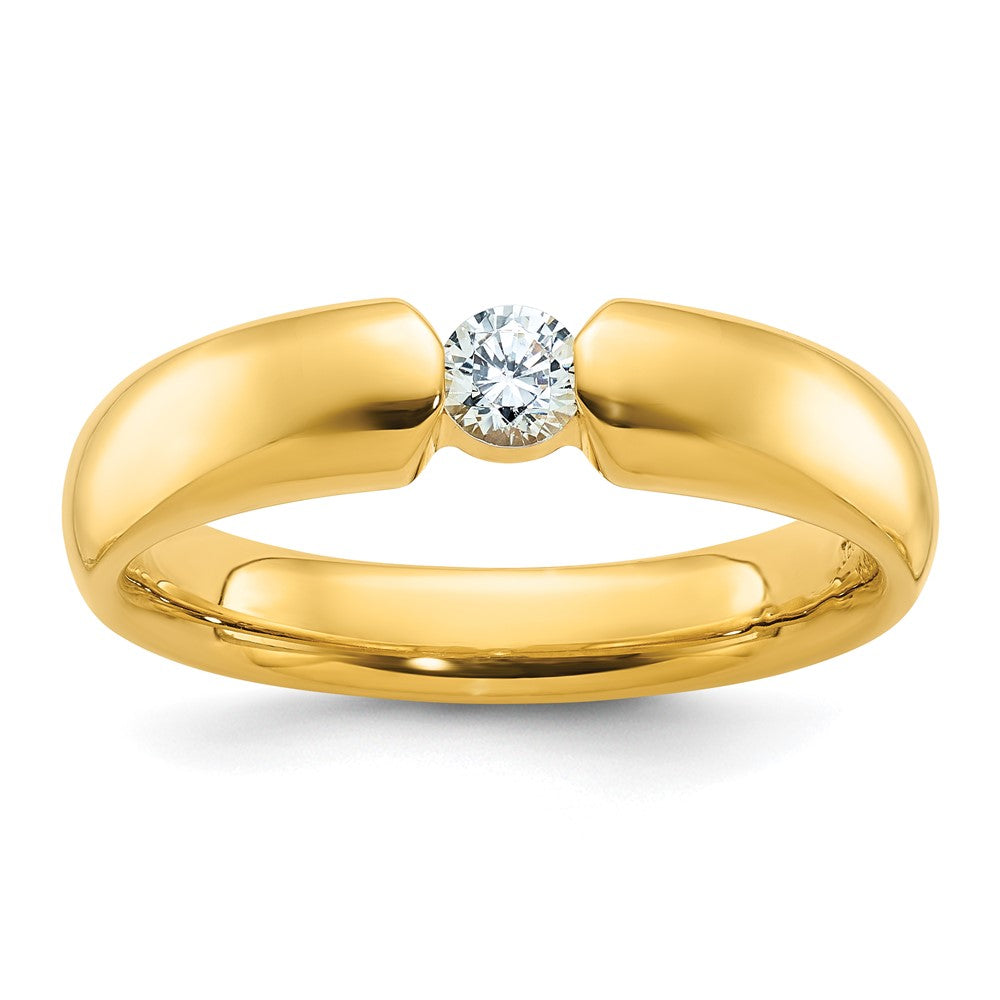 14k Yellow Gold Men's 1/4 carat Diamond Complete Ring