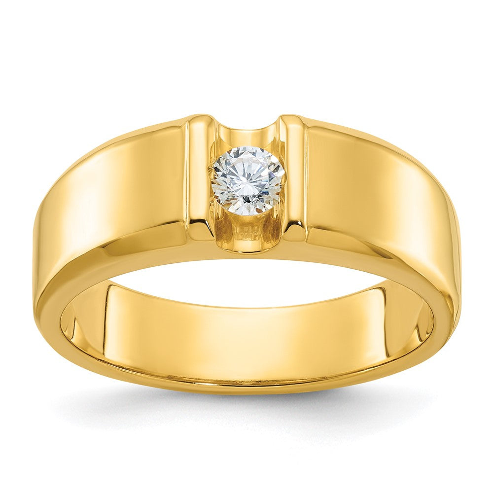 14k Yellow Gold Men's 1/4 carat Diamond Complete Ring