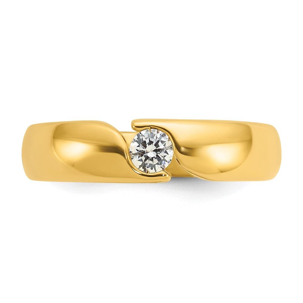 14k Yellow Gold Men's 1/4 carat Diamond Complete Ring