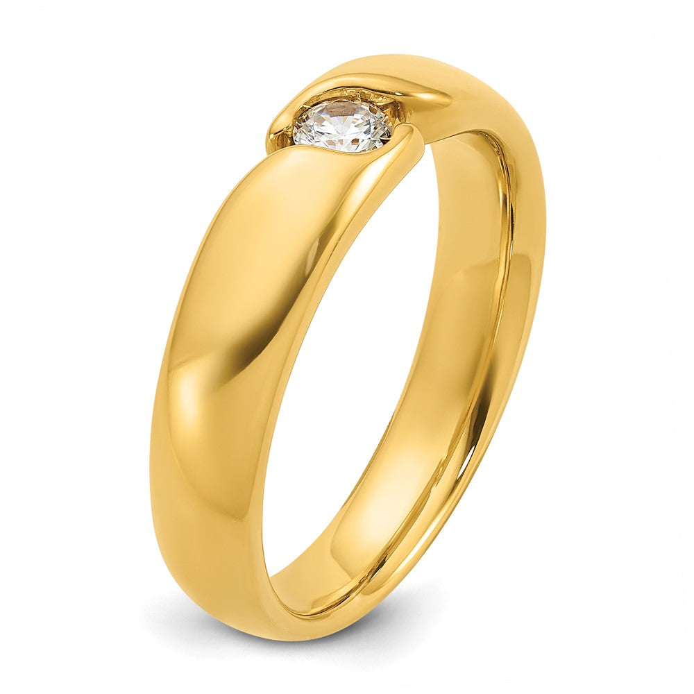 14k Yellow Gold Men's 1/4 carat Diamond Complete Ring