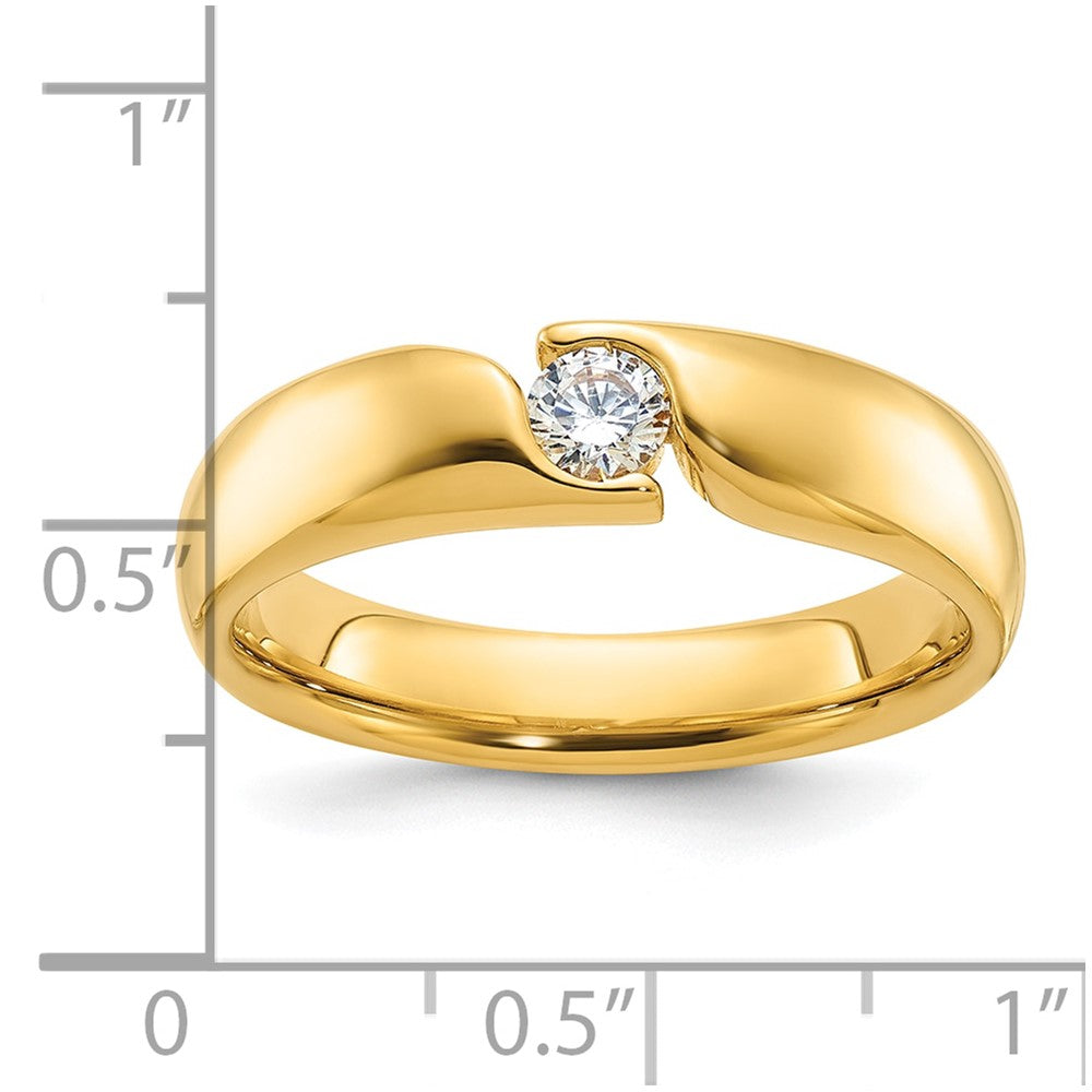 14k Yellow Gold Men's 1/4 carat Diamond Complete Ring