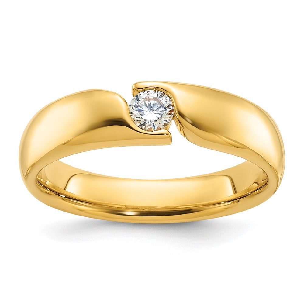 14k Yellow Gold Men's 1/4 carat Diamond Complete Ring