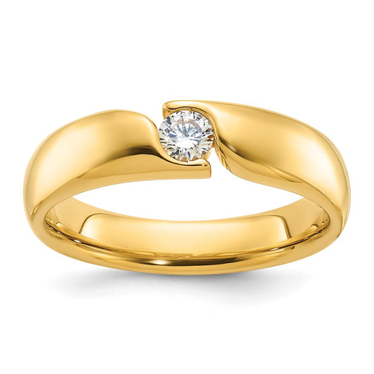 14k Yellow Gold Men's 1/4 carat Diamond Complete Ring