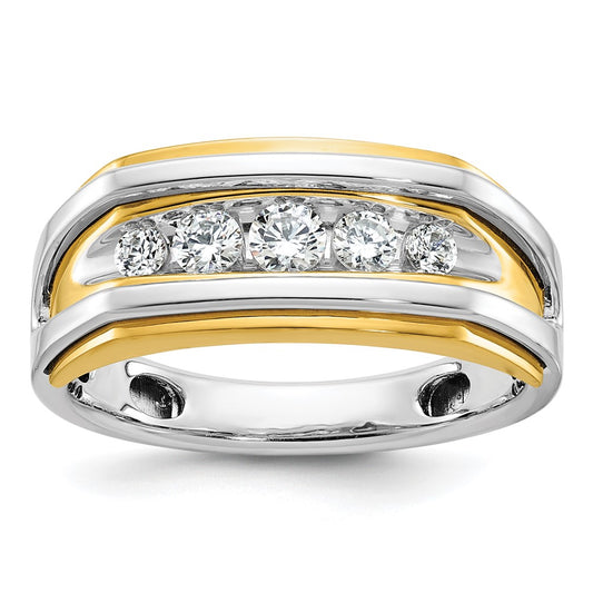 14k Two-tone Gold Men's 1/2 carat Diamond Complete Ring