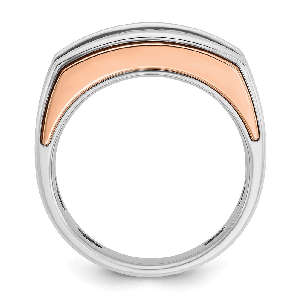 14k White/Rose Gold Two-tone Gold White/Rose Gold Men's 1 carat Diamond Complete Ring