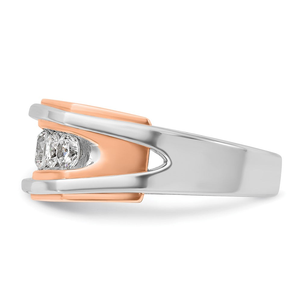 14k White/Rose Gold Two-tone Gold White/Rose Gold Men's 1 carat Diamond Complete Ring