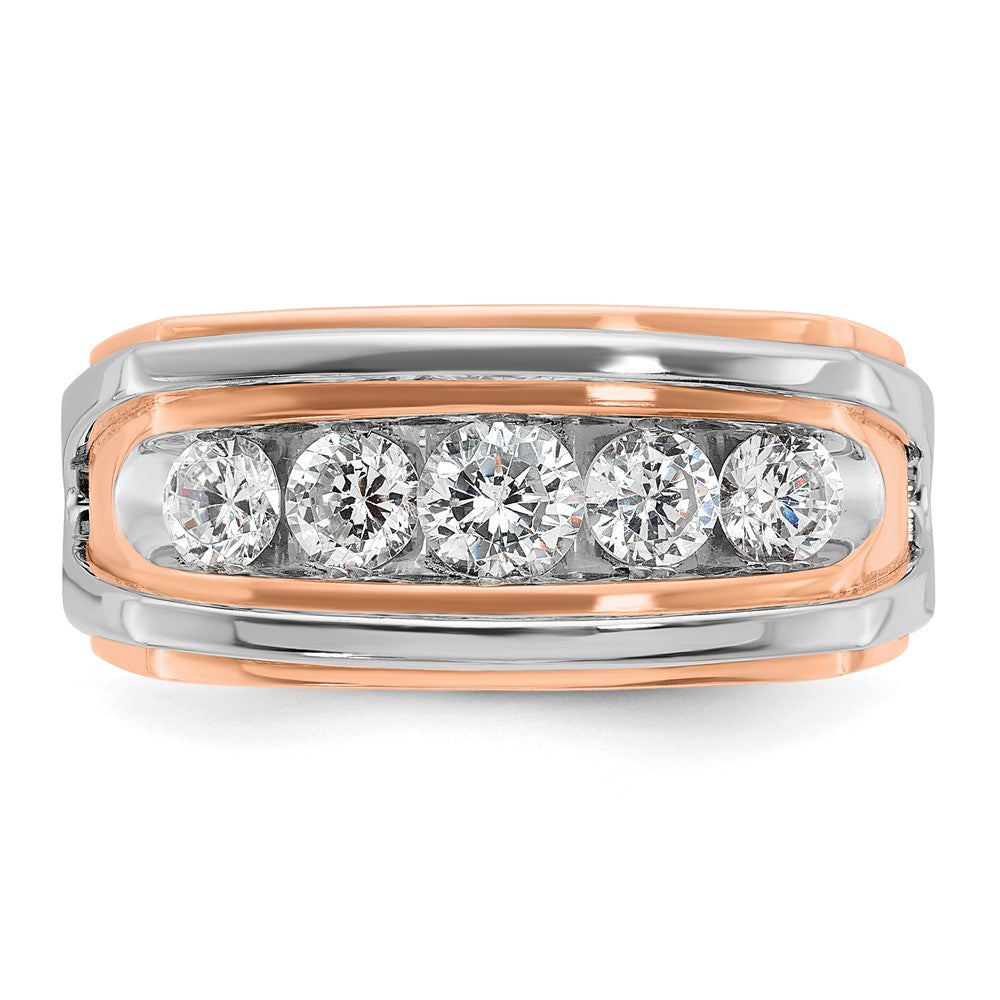 14k White/Rose Gold Two-tone Gold White/Rose Gold Men's 1 carat Diamond Complete Ring