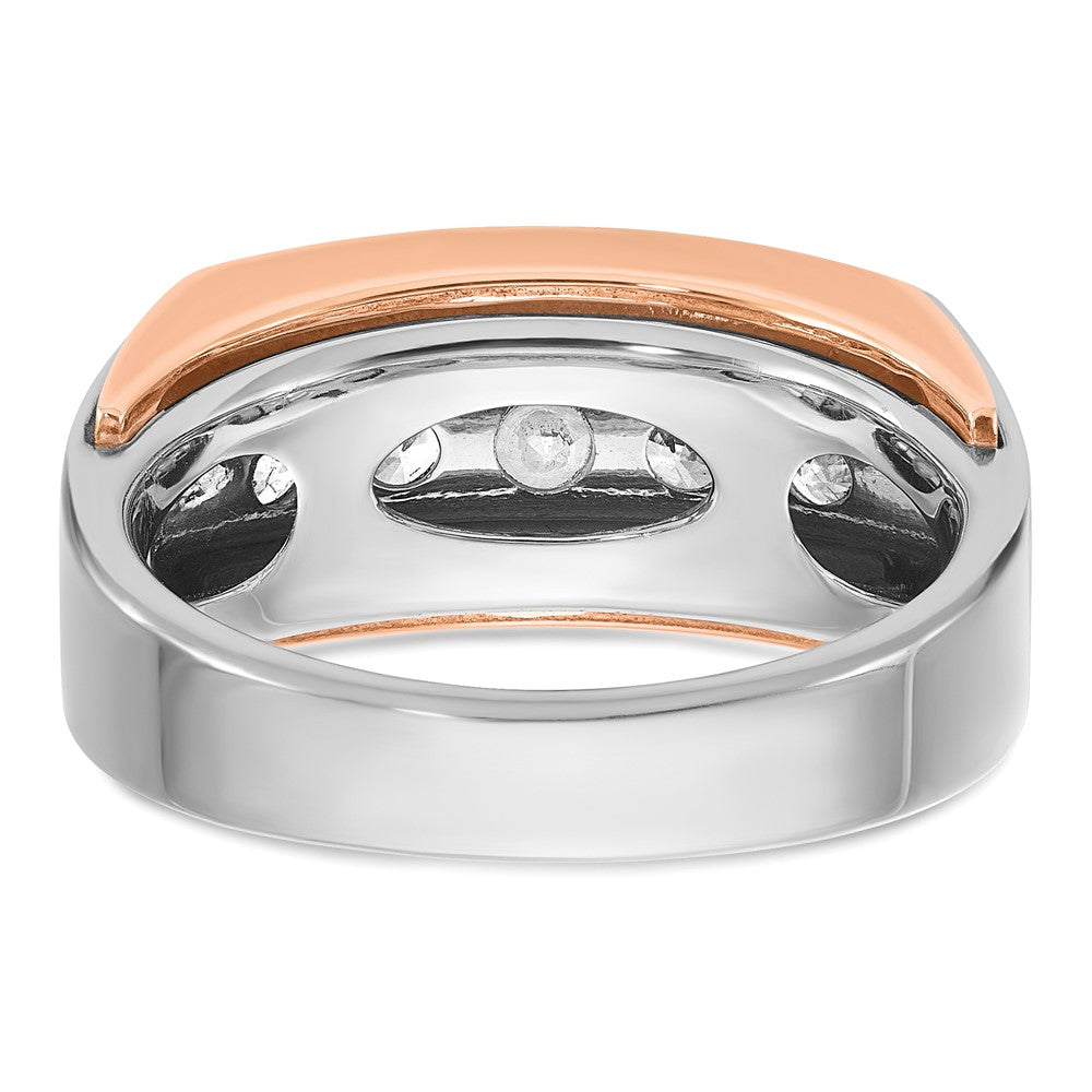 14k White/Rose Gold Two-tone Gold White/Rose Gold Men's 1 carat Diamond Complete Ring