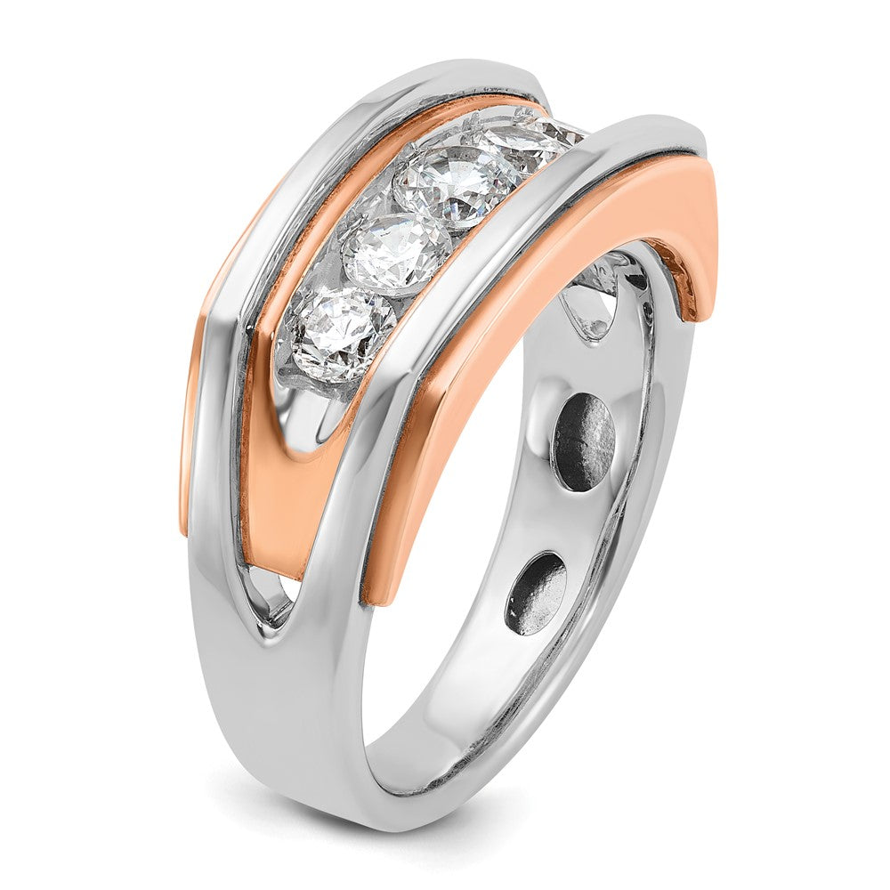 14k White/Rose Gold Two-tone Gold White/Rose Gold Men's 1 carat Diamond Complete Ring