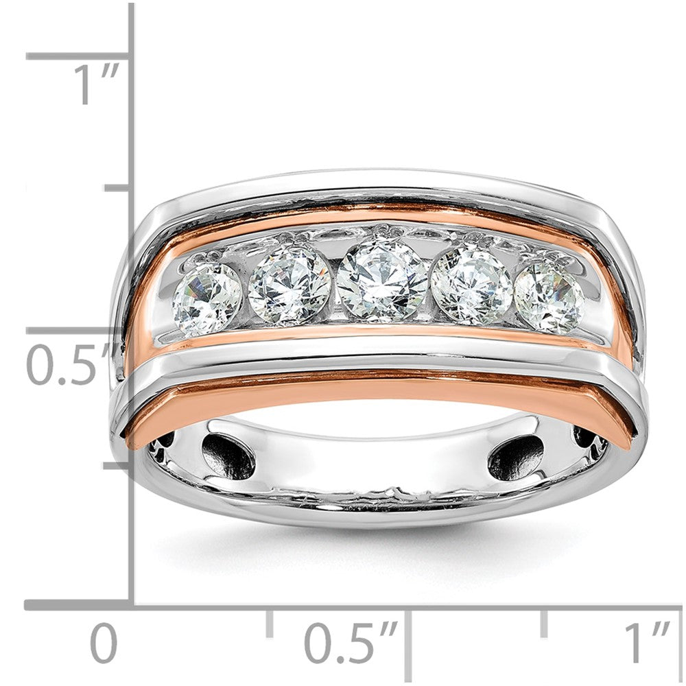 14k White/Rose Gold Two-tone Gold White/Rose Gold Men's 1 carat Diamond Complete Ring