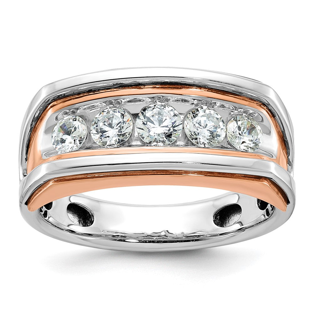 14k White/Rose Gold Two-tone Gold White/Rose Gold Men's 1 carat Diamond Complete Ring