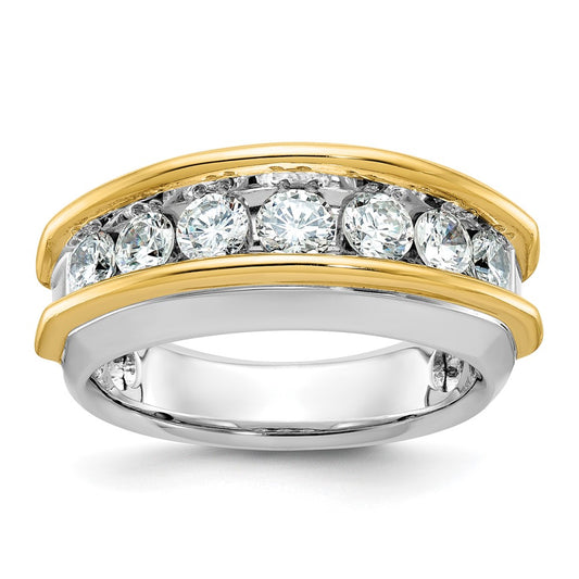 14k Two-tone Gold Men's 1.5 carat Diamond Complete Ring