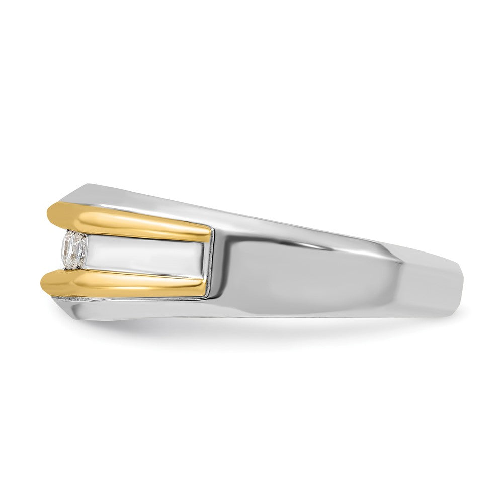 14k Two-tone Gold Men's 1/4 carat Diamond Complete Ring