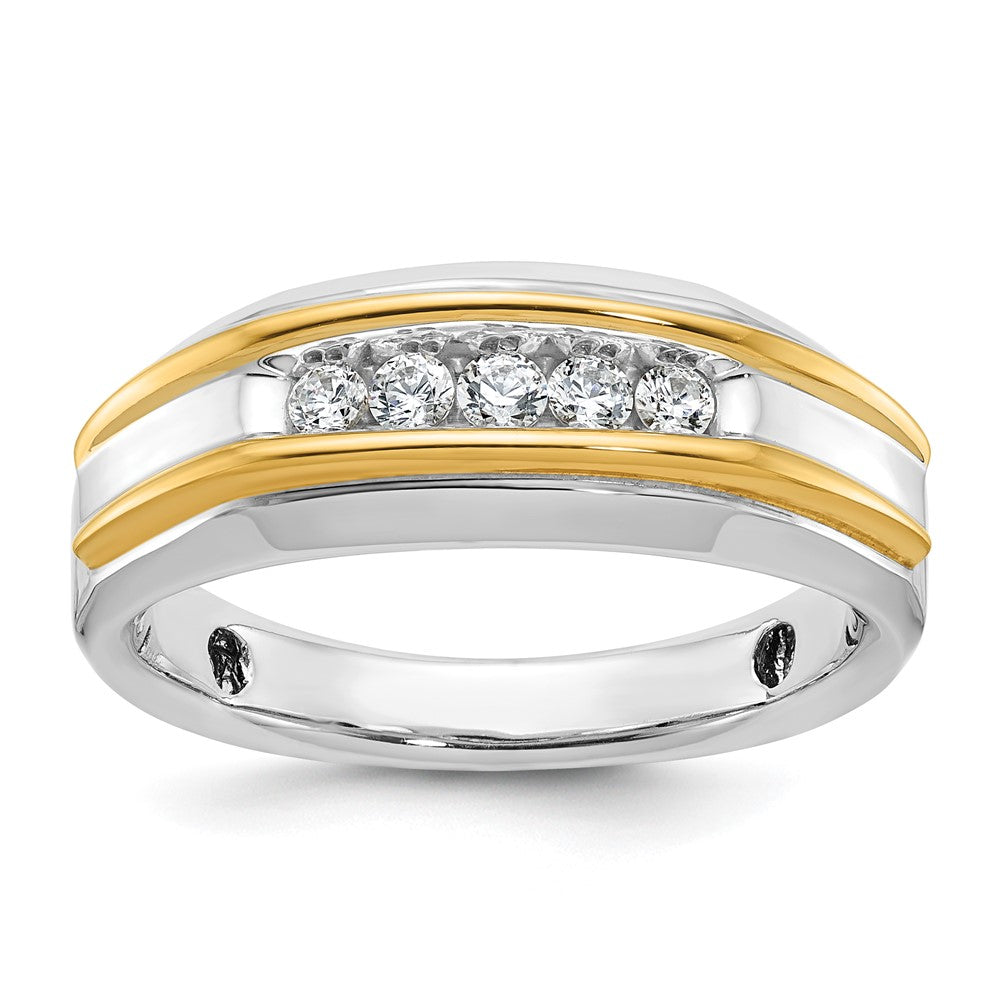 14k Two-tone Gold Men's 1/4 carat Diamond Complete Ring